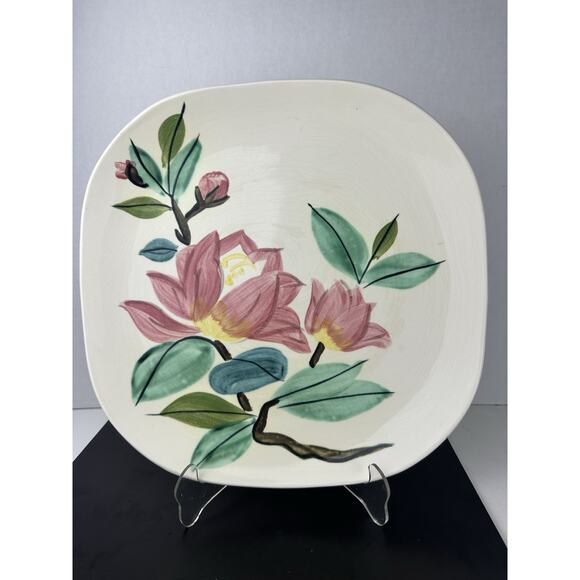 Vintage Red Wing Pottery Blossom Time 11” Plate pink Flowers - Picture 1 of 9
